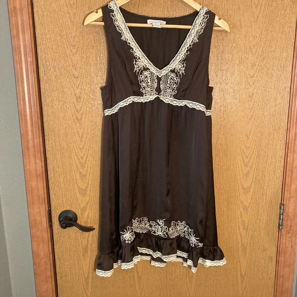 Cute Charlotte Russe brown lacey dress size L